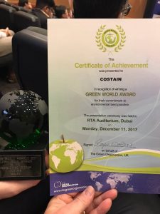 Green World Award - Certificate of Achievment
